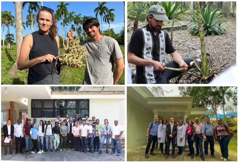 Investigadores extranjeros de visita en el Jardín Botánico de Santo Domingo. ©JBN