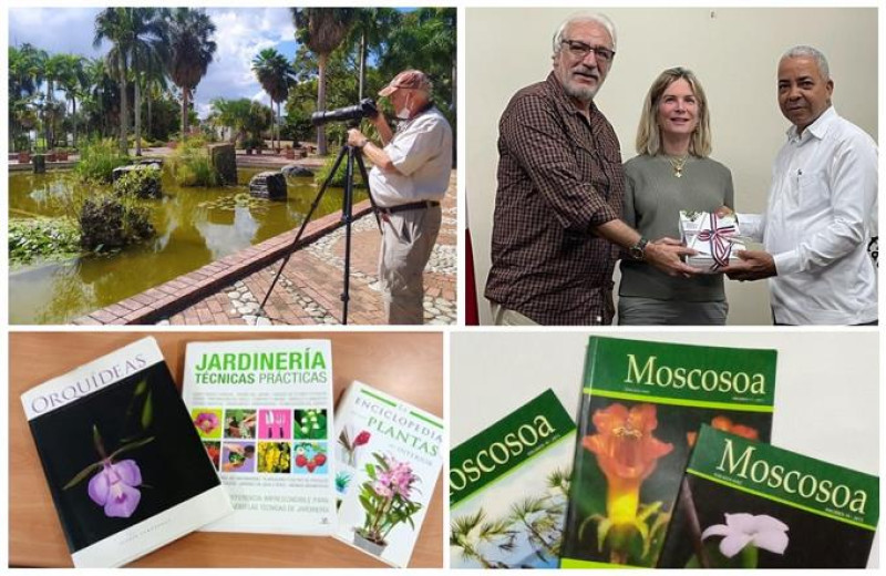 La biblioteca del JBN es uno de los centros de documentación en el area de botánica más completos del Caribe. JBN y Yaniris López