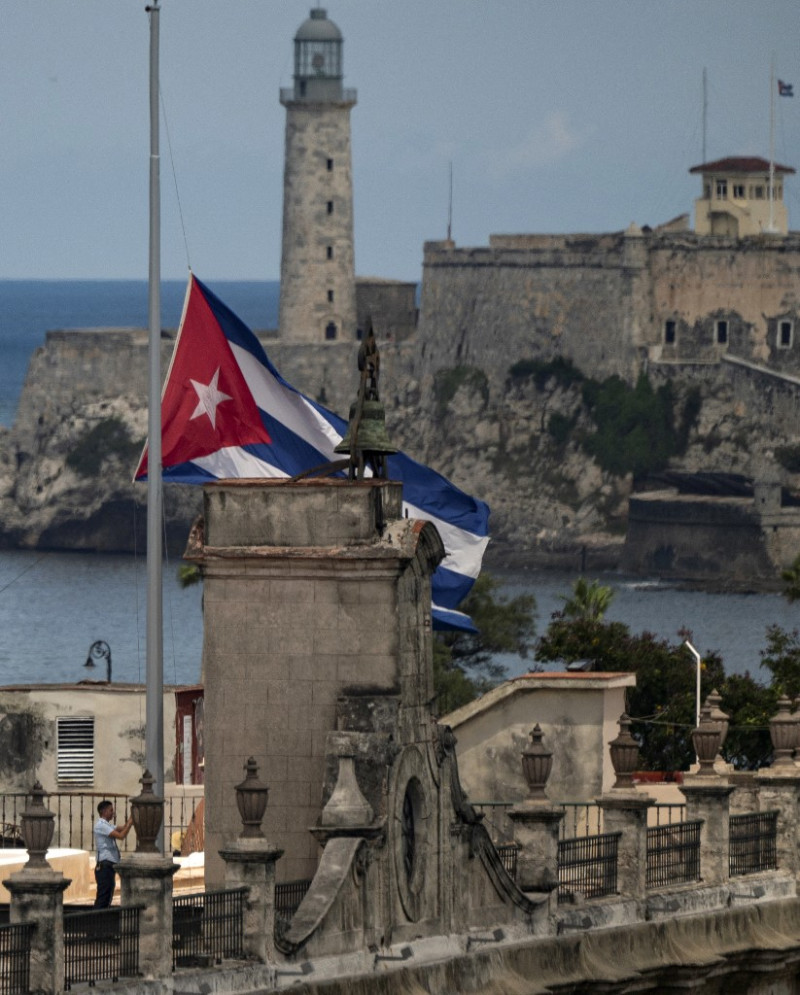 La bandera cubana  en La Habana. YAMIL LAGE / AFP
