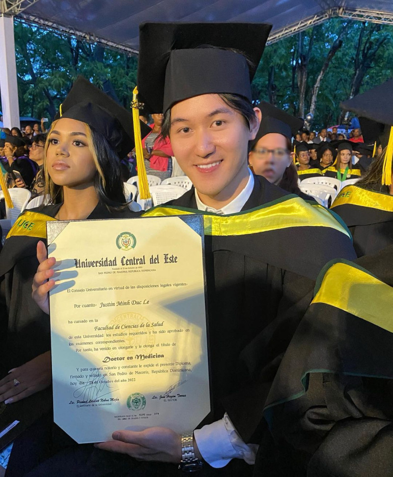 Justin Le se graduó de la Universidad Central del Este