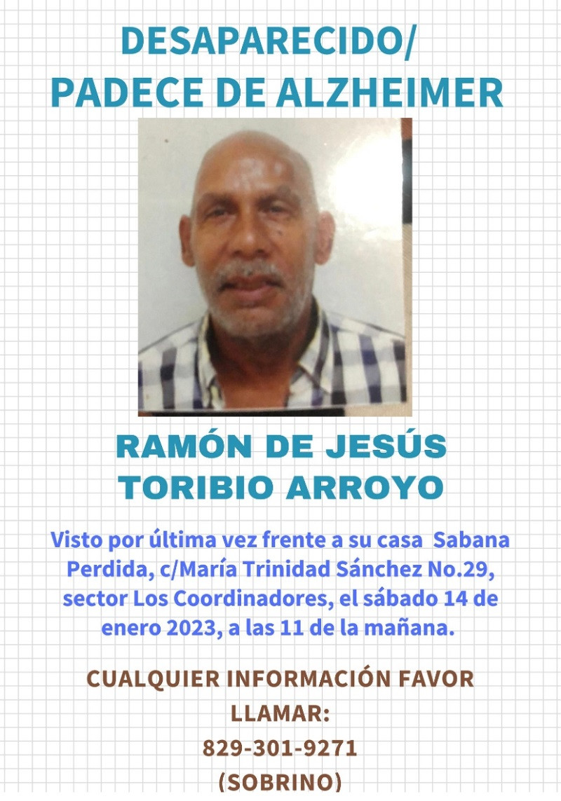 Ramón Toribio, hombre desaparecido el 14 de enero