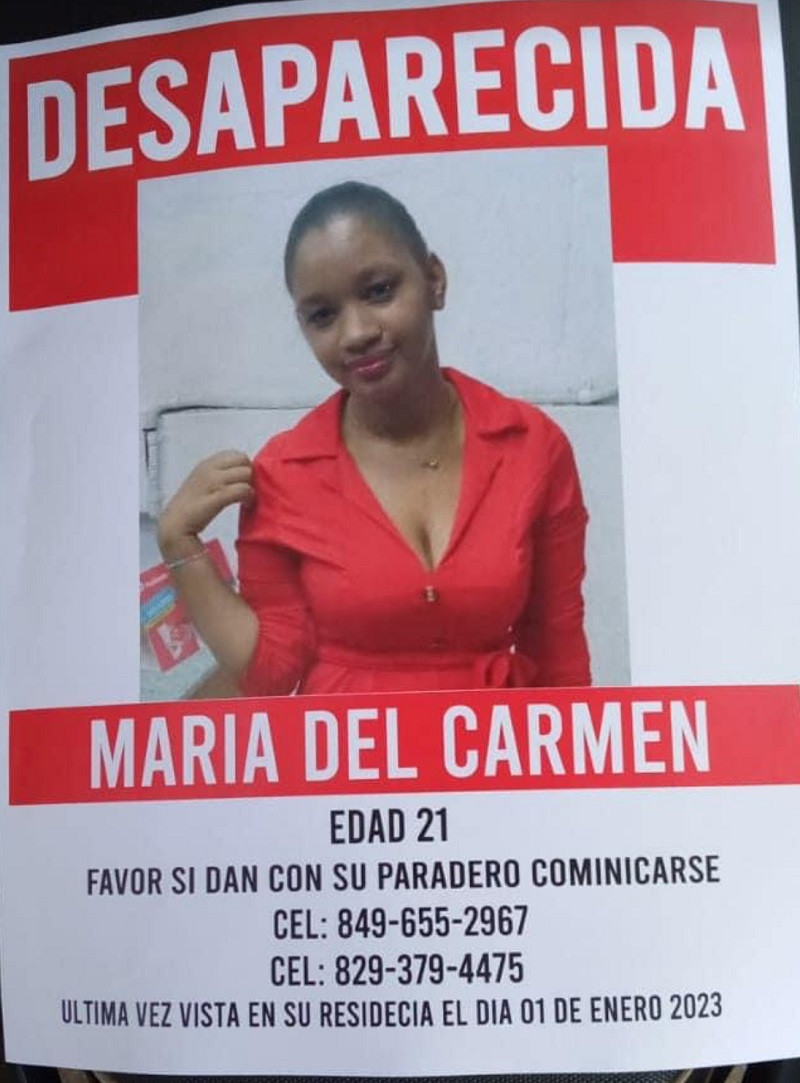 Maria del Carmen, joven desaparecida el primero de enero