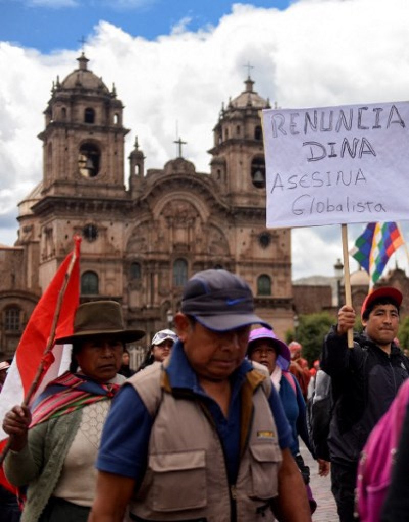 Continuan proestas contra el gobierno de Dina Boluarte en Lima, Perú, el 2 de febrero de 2023. Ivan FLORES / AFP