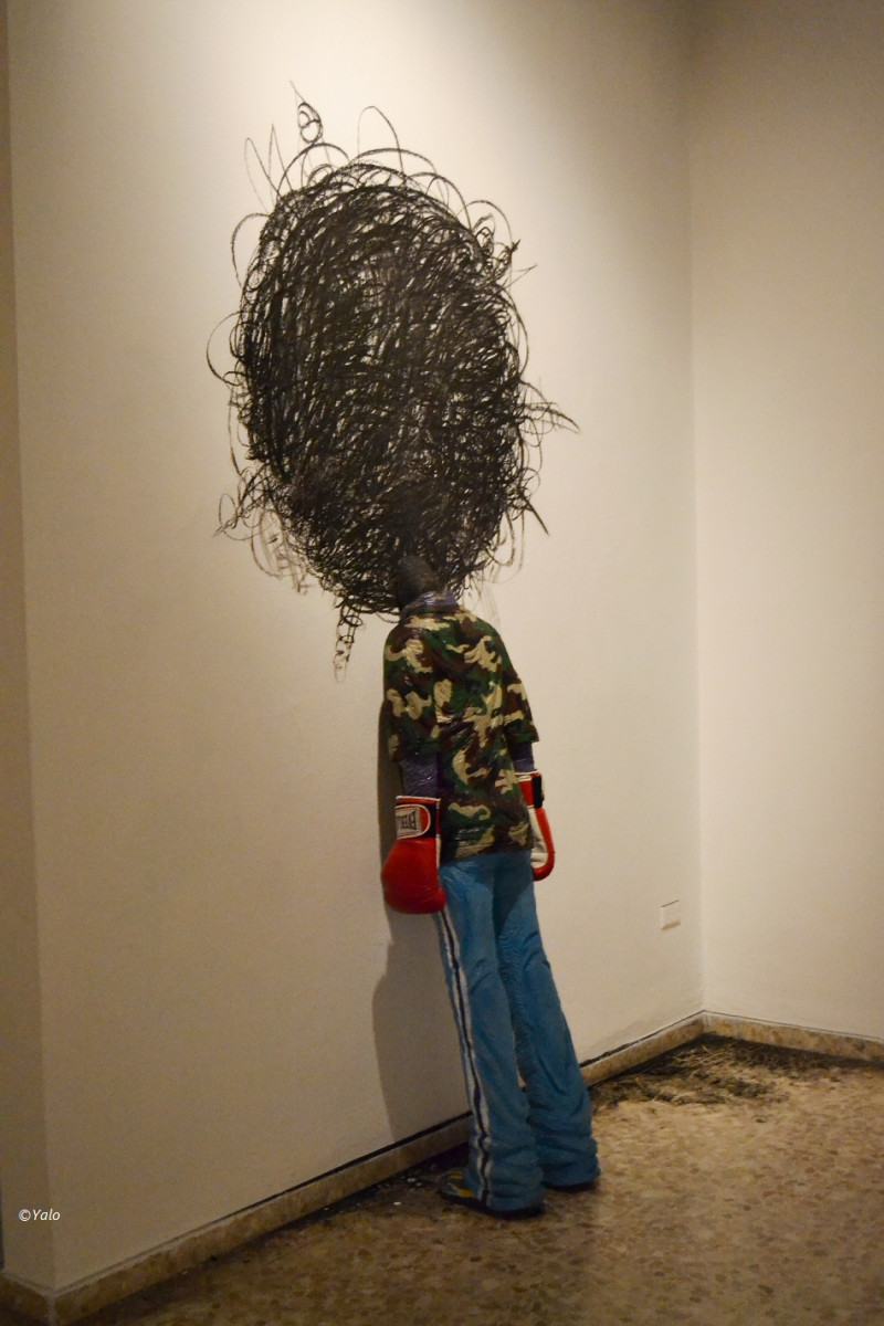 "Afro-fight", obra de Jorge Pineda presentada en la XXVII Bienal Nacional de Artes Visuales. ©Yaniris López / LD