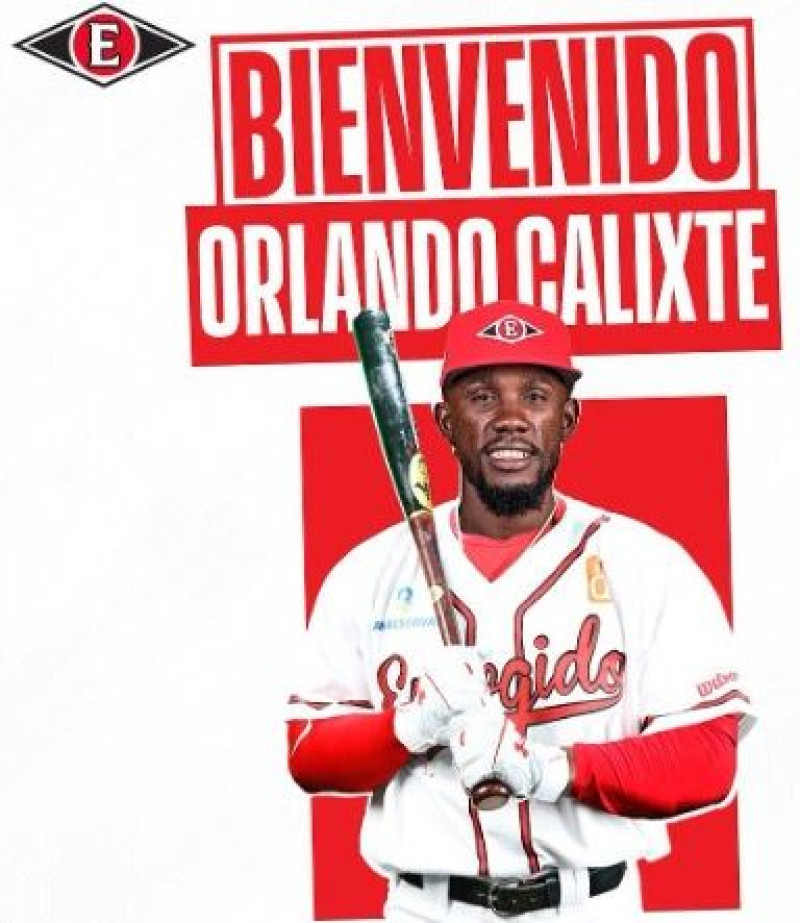 Orlando Calixte con uniforme del Escogido / Fuente externa