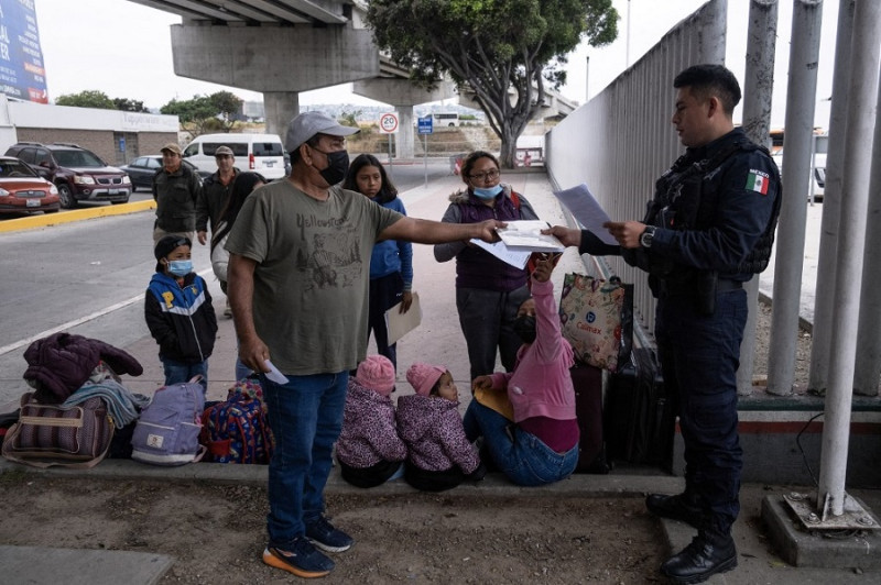 Migrantes en frontera sur de Mexico