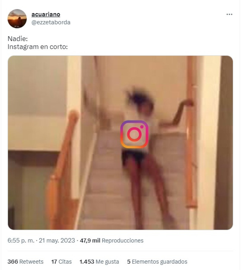 Meme sobre caída de Instagram