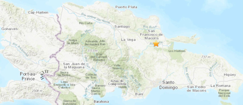 La estrella marca el epicentro del sismo