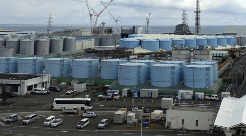 1.000 enormes tanques que contienen aguas residuales tratadas pero aún radiactivas en la central nuclear de Fukushima Daiichi, operada por Tokyo Electric Power Company Holdings (TEPCO), en la ciudad de Okuma.