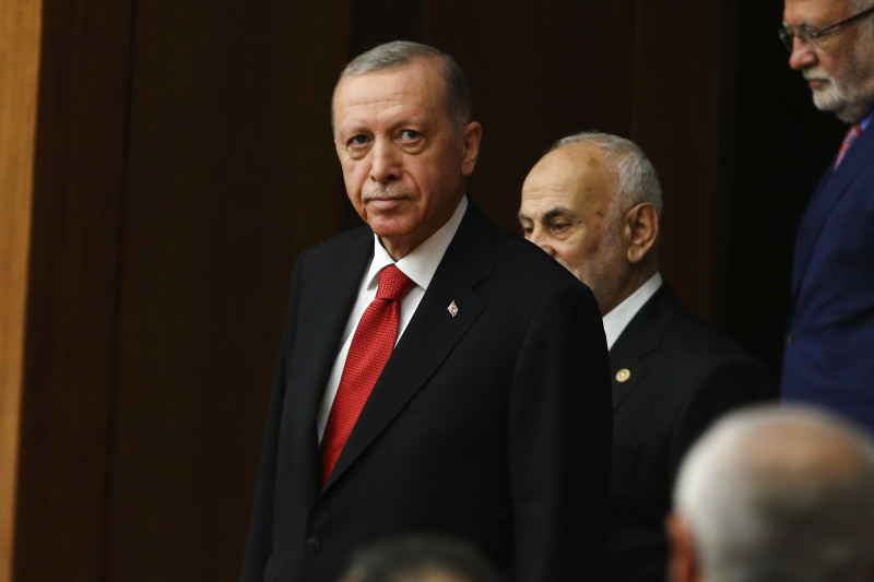 El presidente turco, Recep Tayyip Erdogan, asiste a una sesión parlamentaria en Ankara, Turquía, el viernes 2 de junio de 2023.