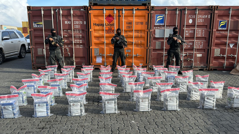 278 paquetes fueron incautados en el Puerto Caucedo.