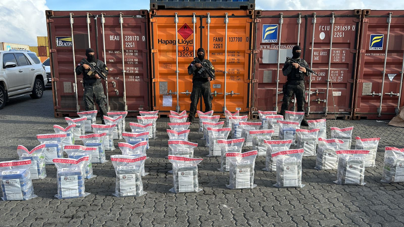 La DNCD incautó los paquetes de cocaína en el Puerto Punta Caucedo.