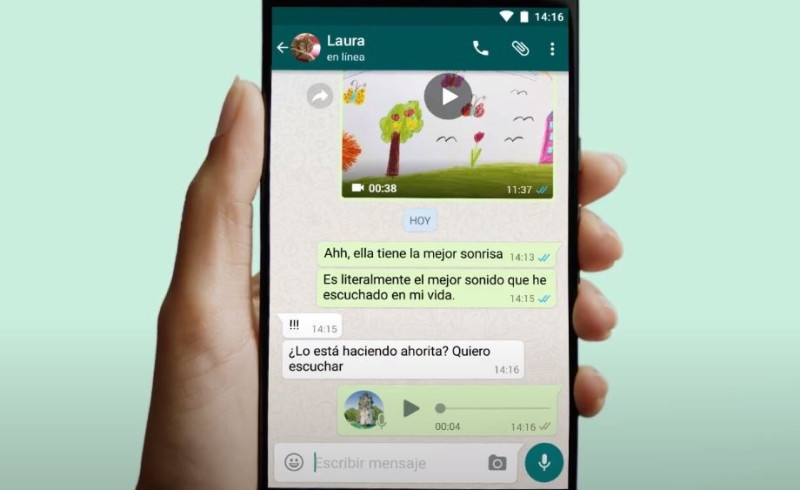 Nota de voz en una conversación de WhastApp