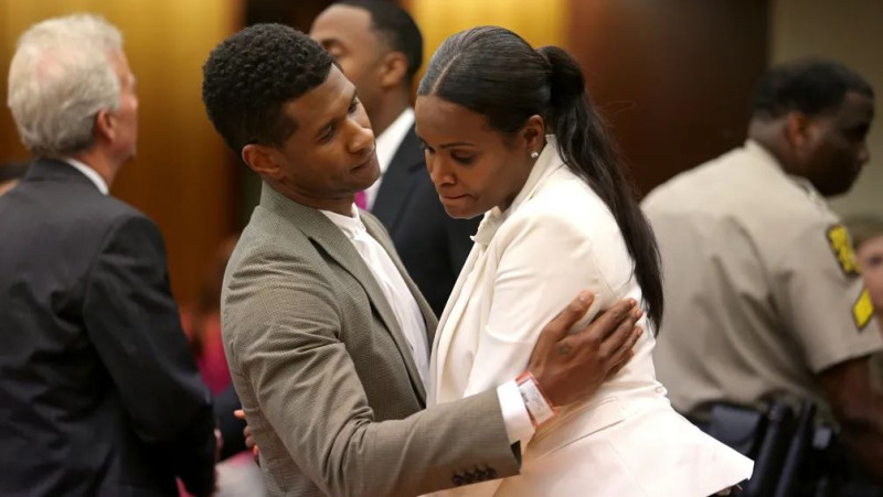 Usher saluda a su ex esposa, Tameka Foster