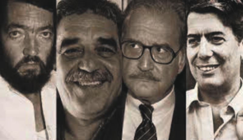 Julio Cortázar, Gabriel García Márquez, Carlos Fuentes y Mario Vargas Llosa.