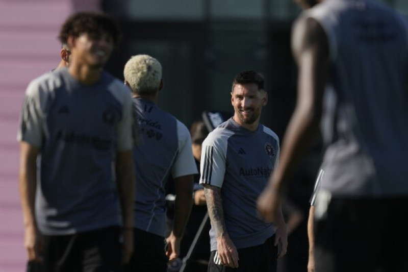 Lionel Messi durante un entrenamiento del Inter Miami.
