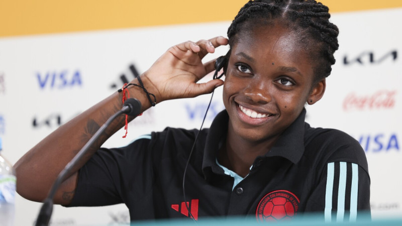 La delantera colombiana Linda Caicedo durante una rueda de prensa en el Mundial femenino, el lunes en Sídney.