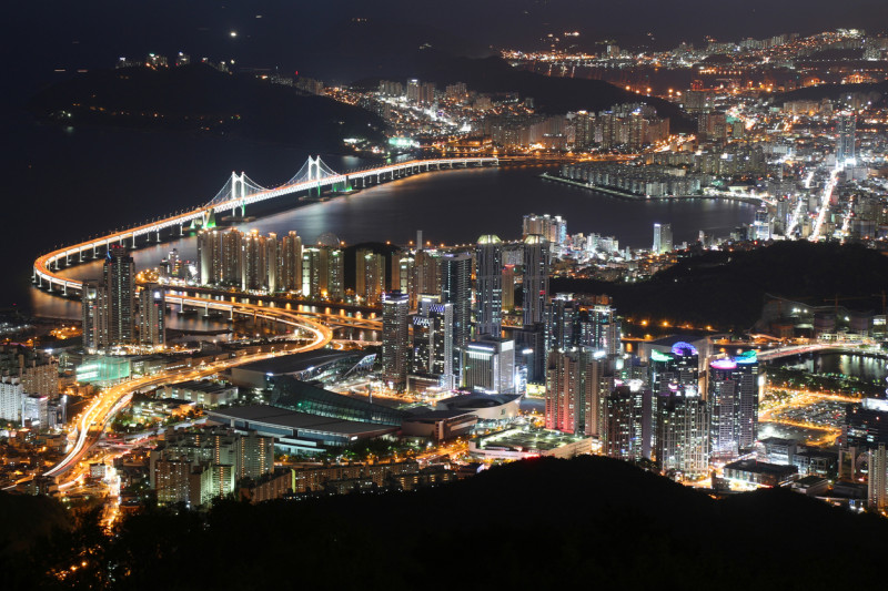 La luces nocturnas de Busan.