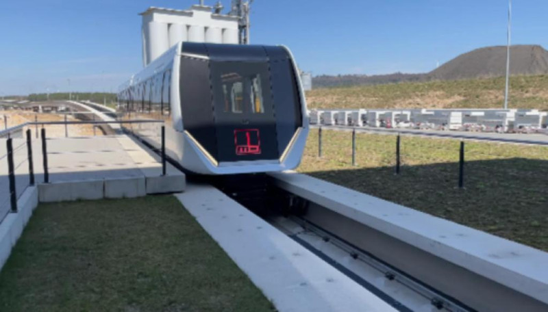 Tren de levitación magnética ruta en Sengenthal, Alemania