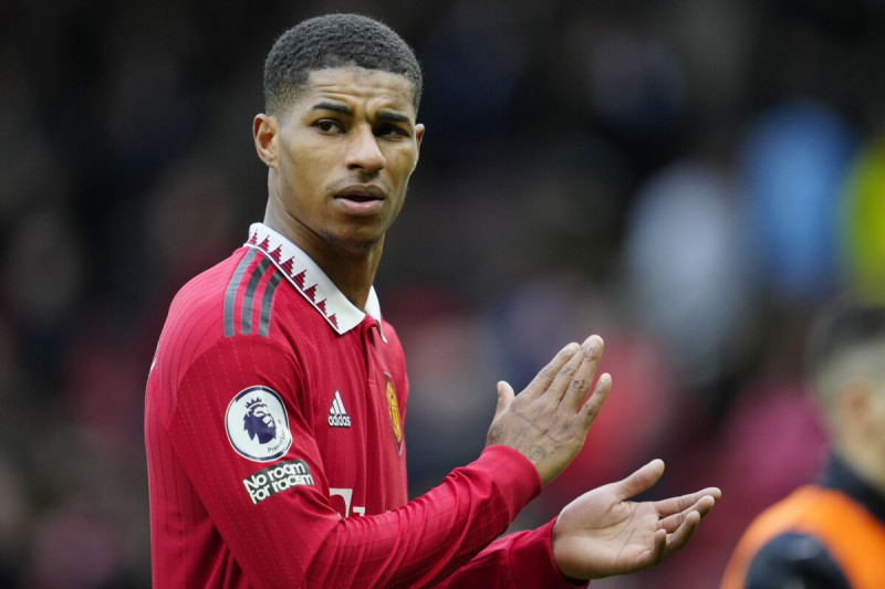 Marcus Rashford del Manchester United al final de un partido de la Liga Premier inglesa contra Southampton, el 12 de marzo de 2023.