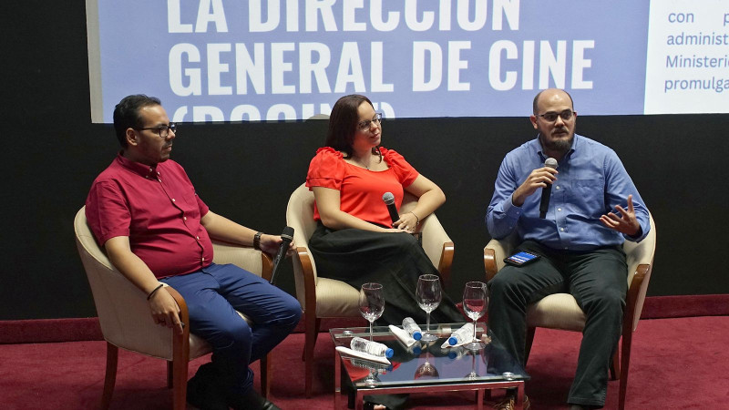 Expositores en el quinto Festival de Cine Dominicano en Santiago en el Centro de Convenciones UTESA