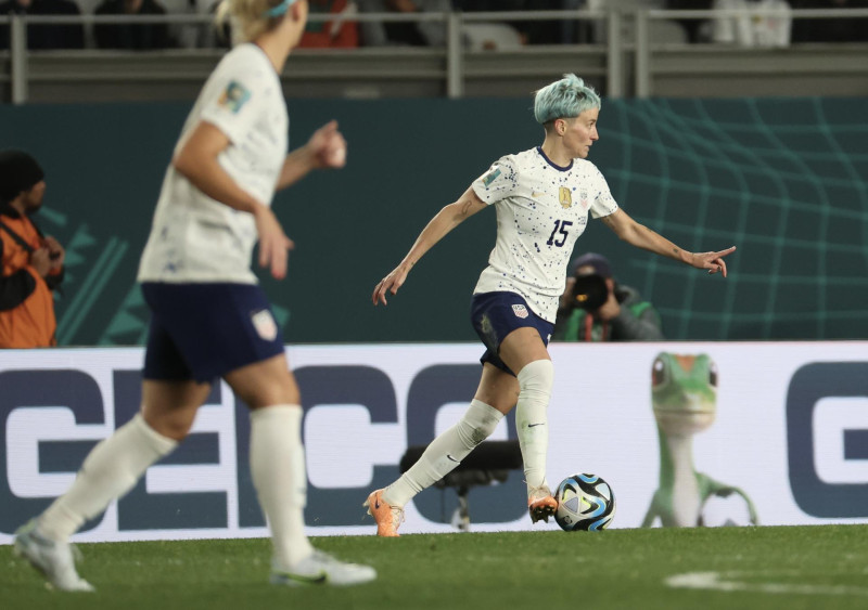 La jugadora de la selección de Estados Unidos Megan Rapinoe, durante un partido de la Copa Mundial de Fútbol Femenino ante Portugal, el 1 de agosto de 2023.