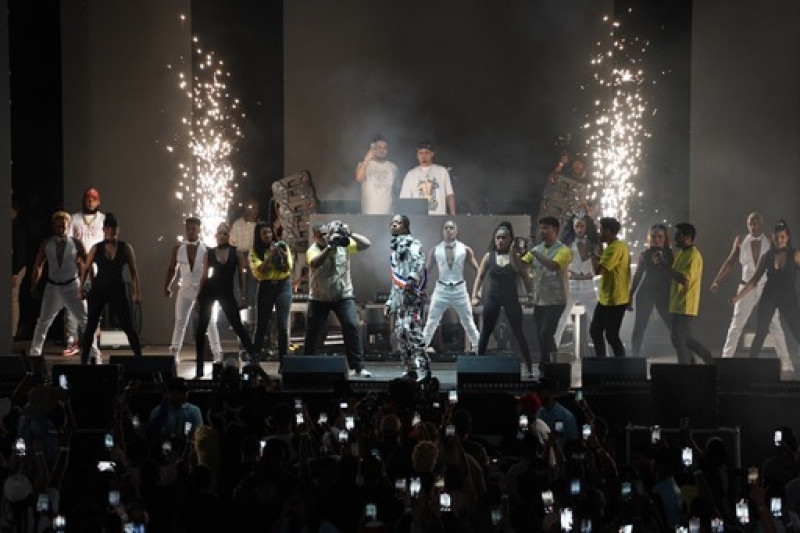 Rochy RD durante su presentación en el Palacio de los Deportes, el sábado 12 de agosto 2023.