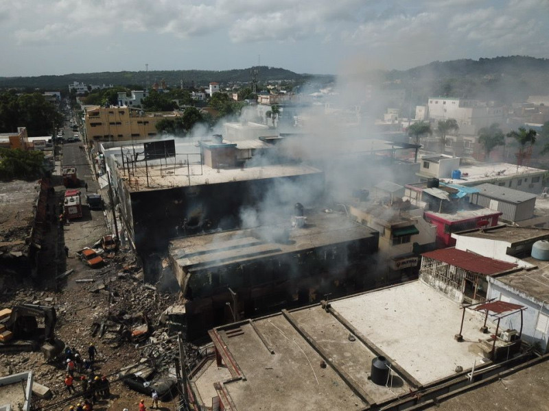 Escombros tras explosión en San Cristóbal