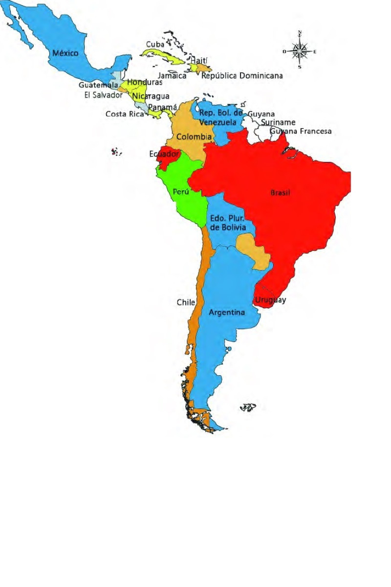 Mapa regional. fuente Cepal.
