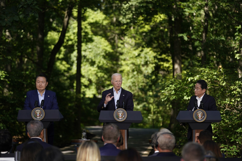 Los líderes políticos se reunieron en la residencia presidencial Camp David, en Washington, Estados Unidos.