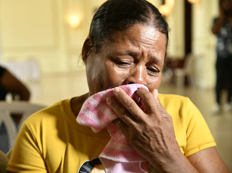 Madre de Reina Heredia, una de las víctimas desaparecidas de la explosión en San Cristóbal.