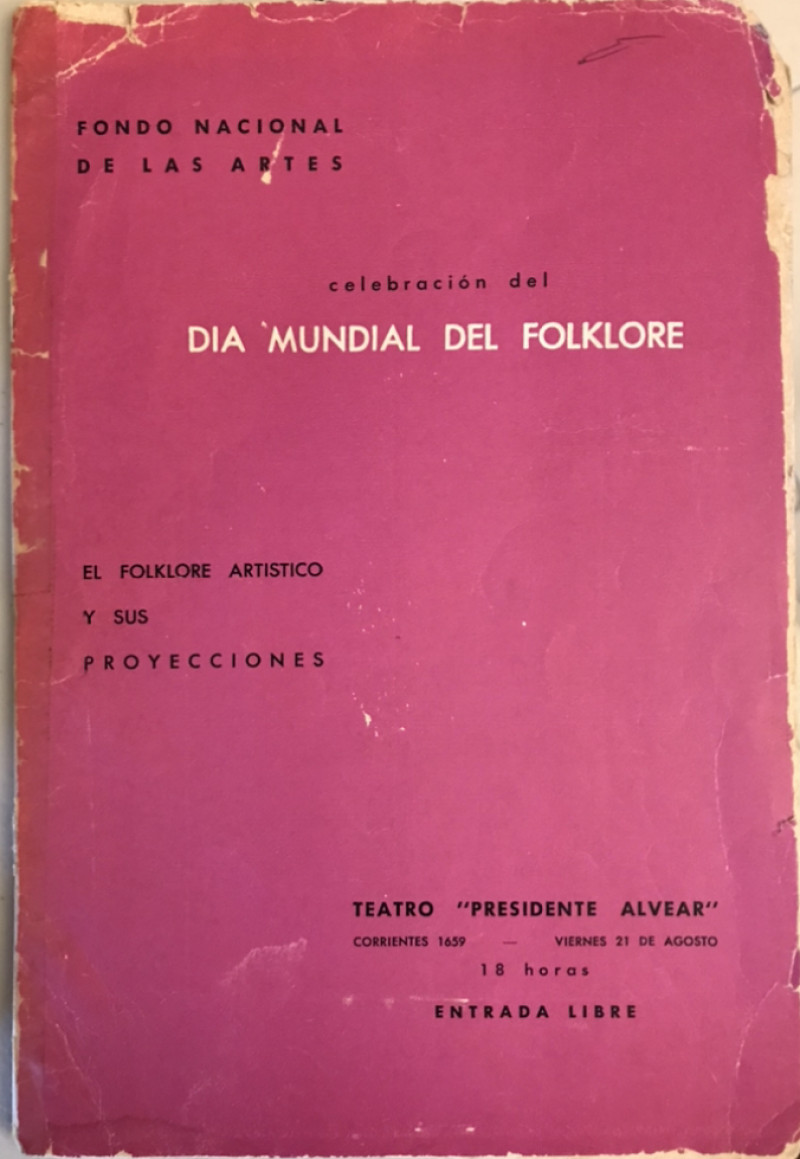 Portada del programa del Día Mundial del Folklore 1964.