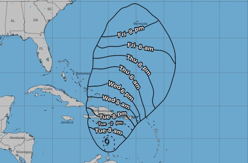 Trayecto de la tormenta Franklin