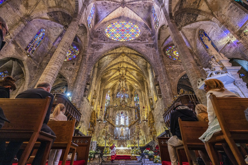 Interior de la Catedral de Palma de Mallorca. Islas Baleares.