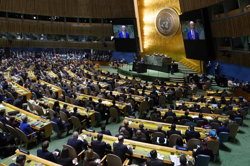 El presidente Joe Biden se dirige a la 78ª Asamblea General de las Naciones Unidas en Nueva York, el martes 19 de septiembre de 2023.