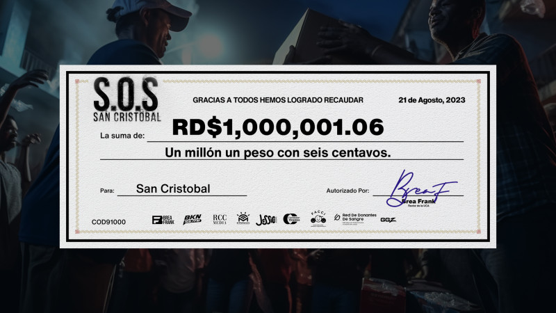 Cheque de "SOS San Cristóbal"