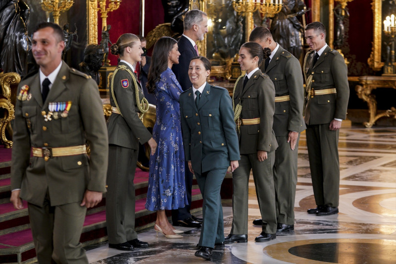 La princesa Leonor, la Reina Letizia y el Rey Felipe VI