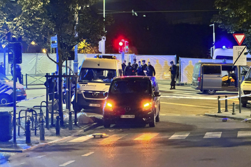 La policía acordona una zona donde tuvo lugar un tiroteo en el centro de Bruselas