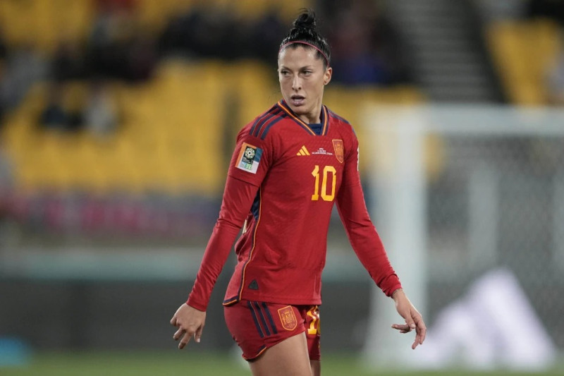 Jennifer Hermoso reacciona después de fallar una oportunidad durante el partido de la Copa del Mundo Femenina correspondiente al Grupo C entre Japón y España.