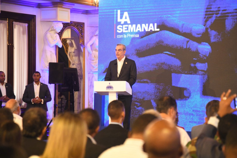 El presidente Luis Abinader en su encuentro con la prensa del pasado lunes.
