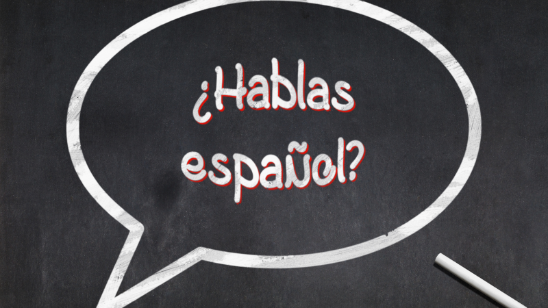 Letrero con texto en español