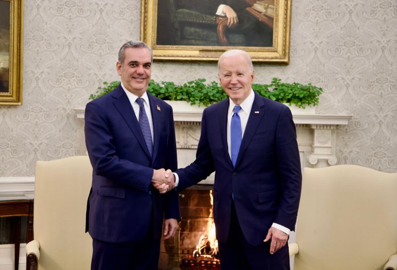 Los presidentes Luis Abinader y Joe Biden reunidos en la Casa Blanca