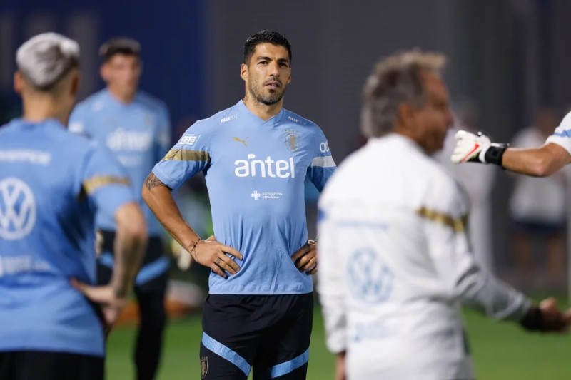 Luis Suárez en su retorno a la selección de Uruguay.
