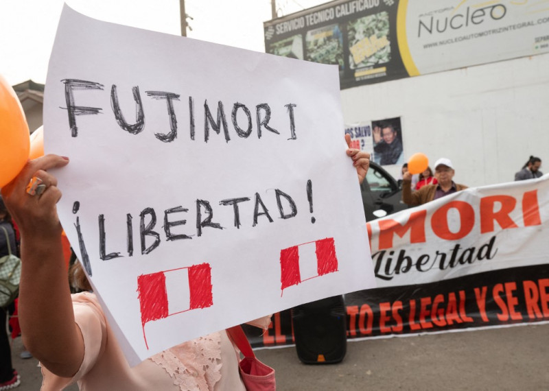Los partidarios del ex presidente peruano Alberto Fujimori