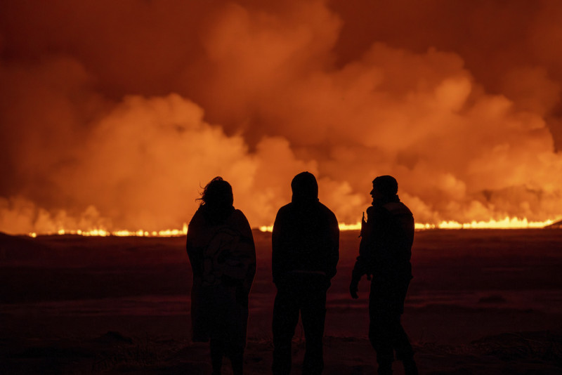 erupción de un volcán en Grindavik