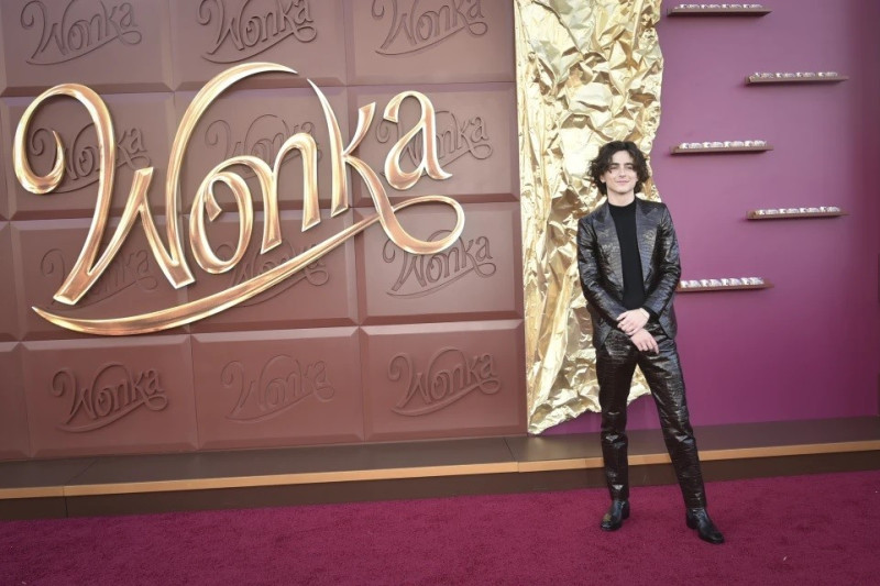 Timothée Chalamet llega al estreno de “Wonka”