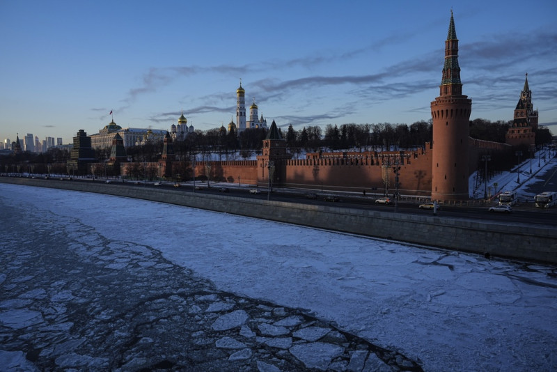 El congelado río Moscú