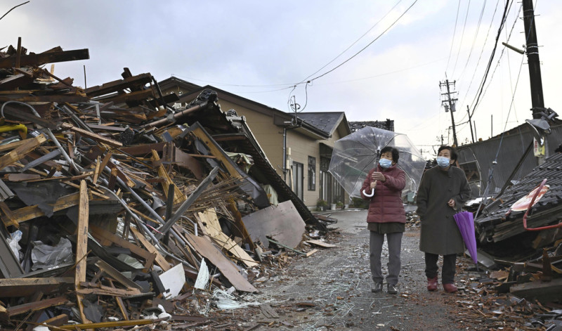 casas derrumbadas en Suzu, prefectura de Ishikawa, Japón
