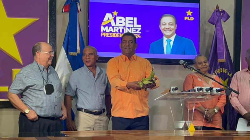 Geovanny Arias, representante del Gabinete Técnico del Partido de la Liberación Dominicana (PLD), junto a otros miembros de la organización.