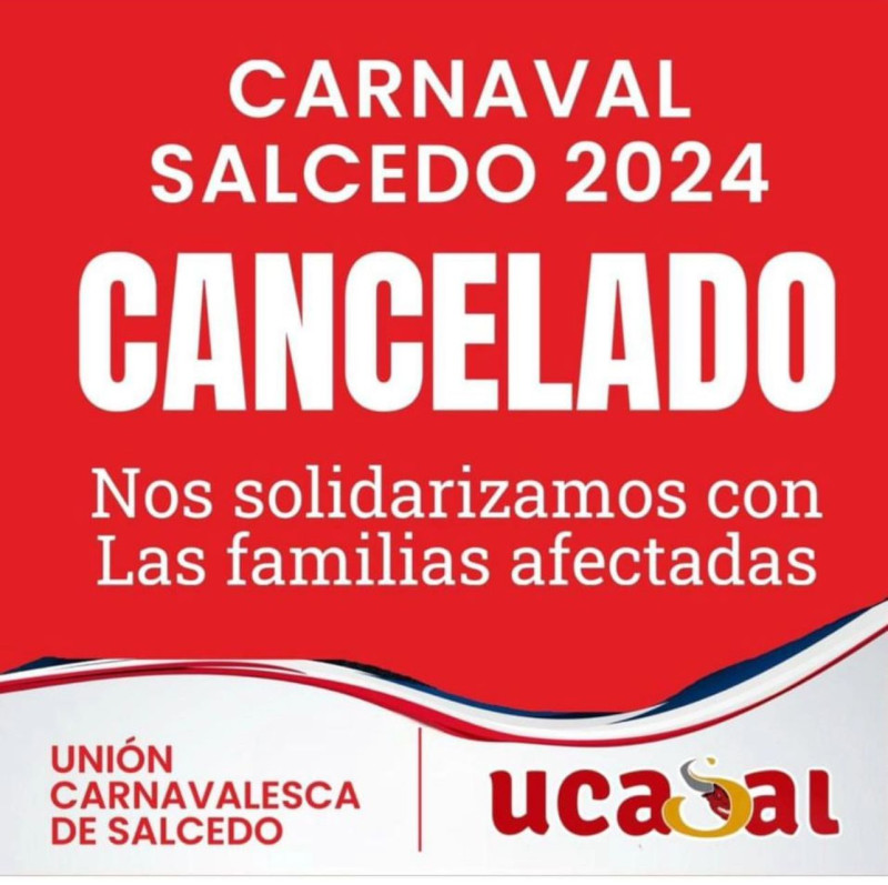 Salcedo cancela carnaval